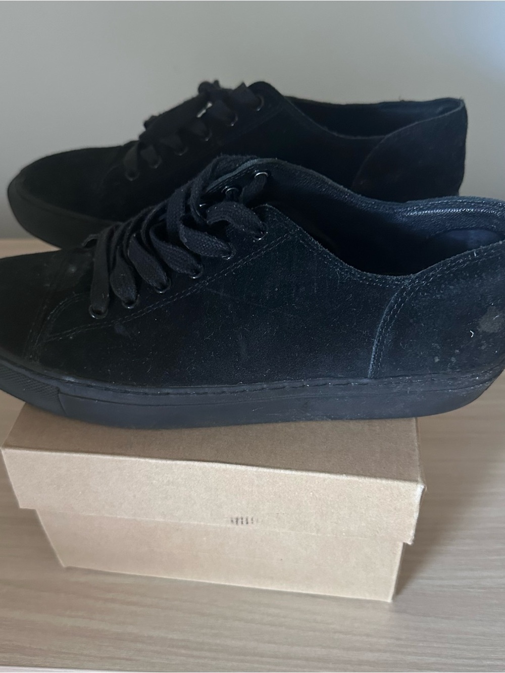 All Saints Black Suede Low-Top Sneakers